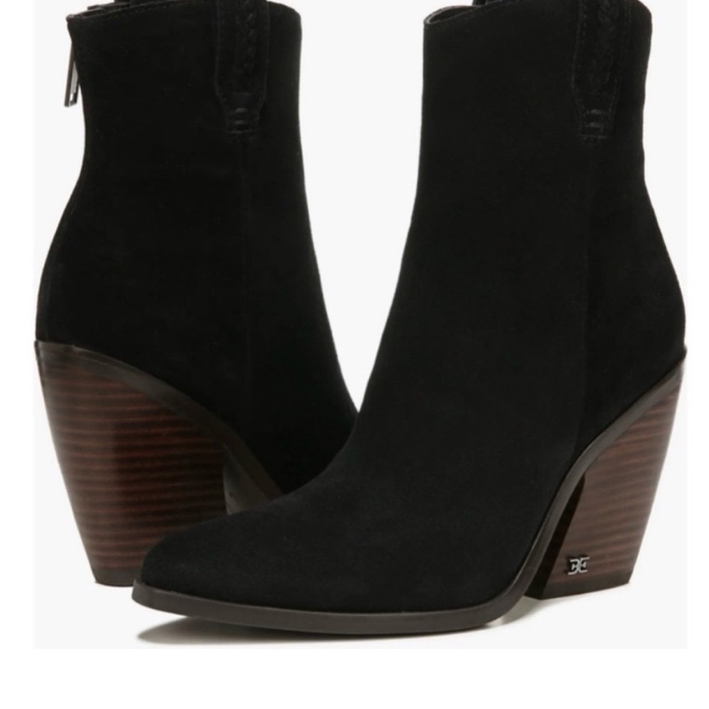 Sam Edelman Black Suede  Ankle Boots